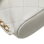 White Leather Chanel Shoulder Bag