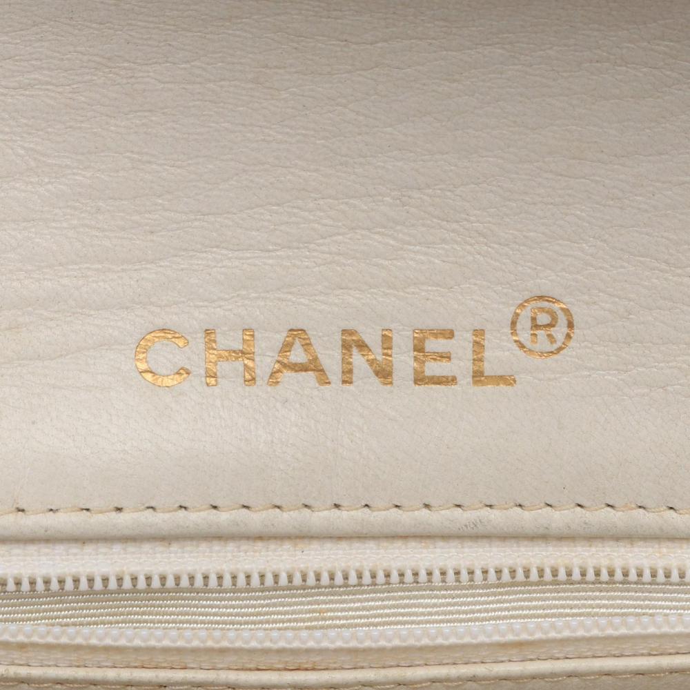 White Leather Chanel Crossbody Bag