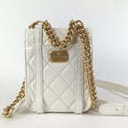 White Leather Chanel Shoulder Bag