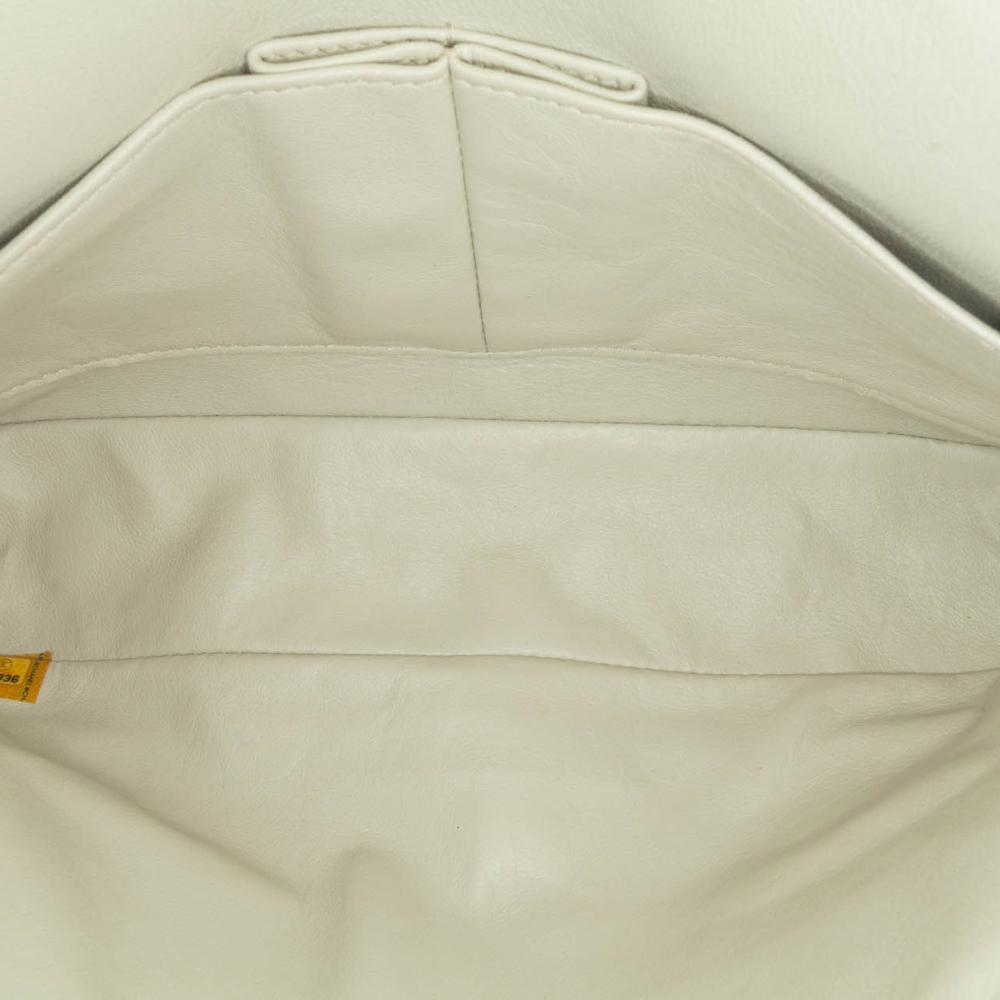 White Leather Chanel Flap Bag