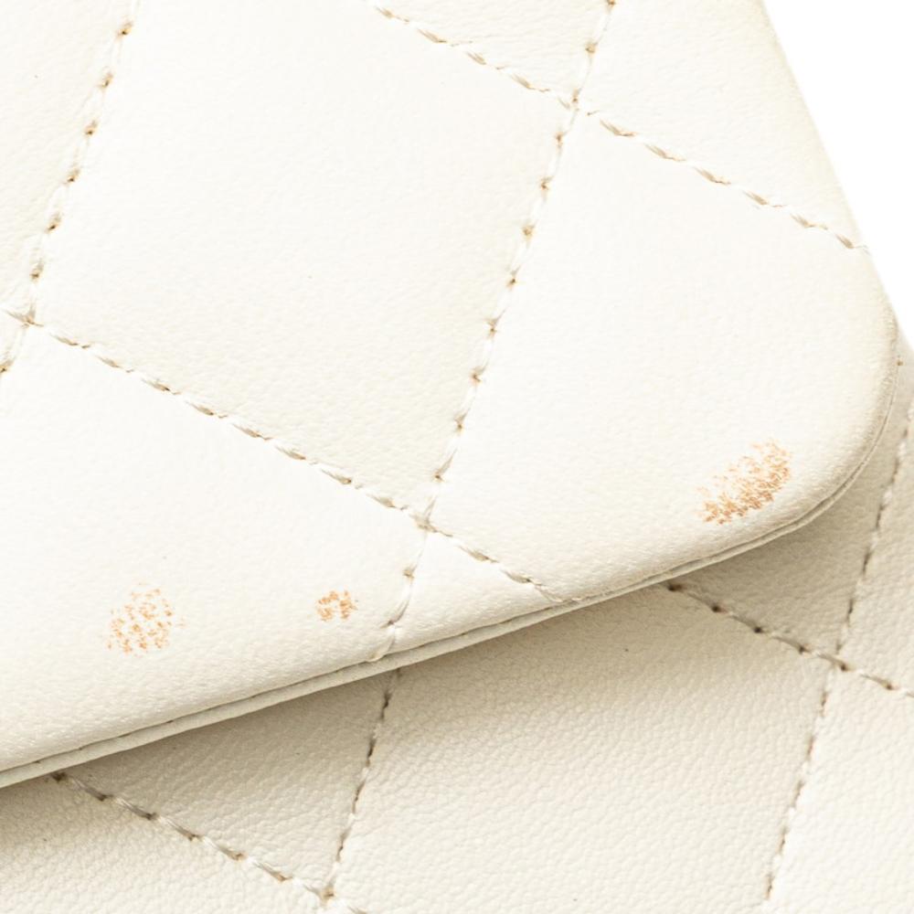 White Leather Chanel Flap Bag