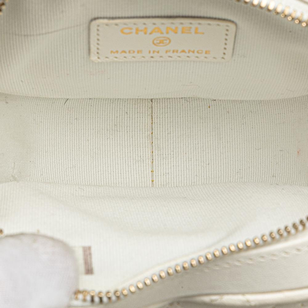 White Leather Chanel Flap Bag