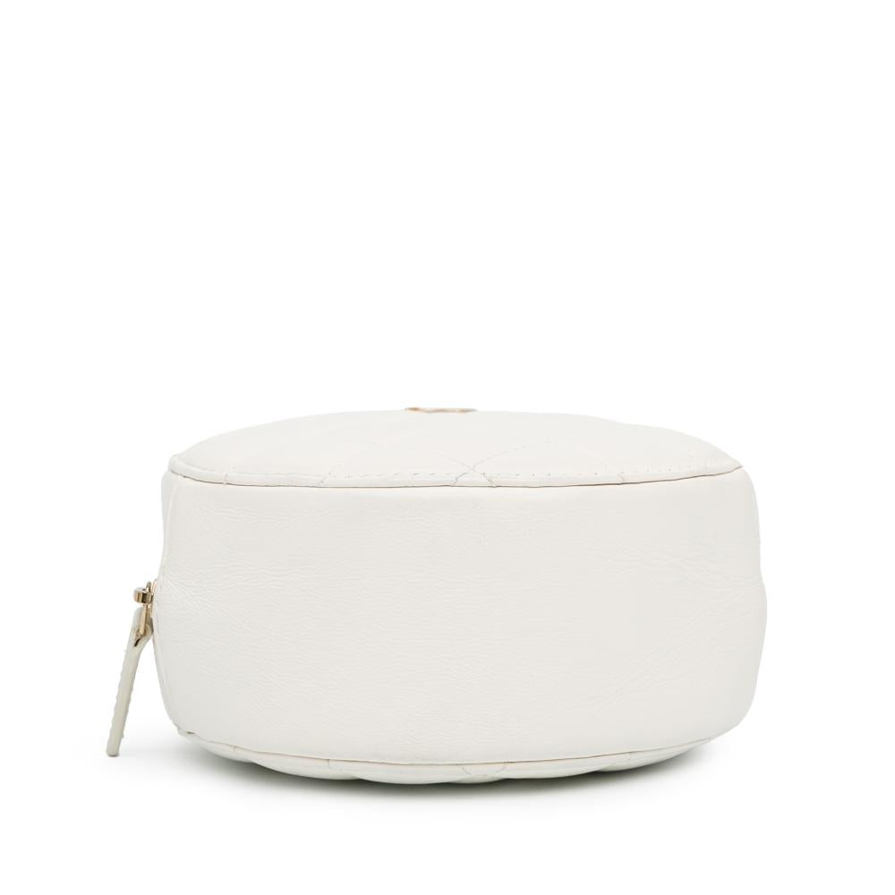 White Leather Chanel Crossbody Bag