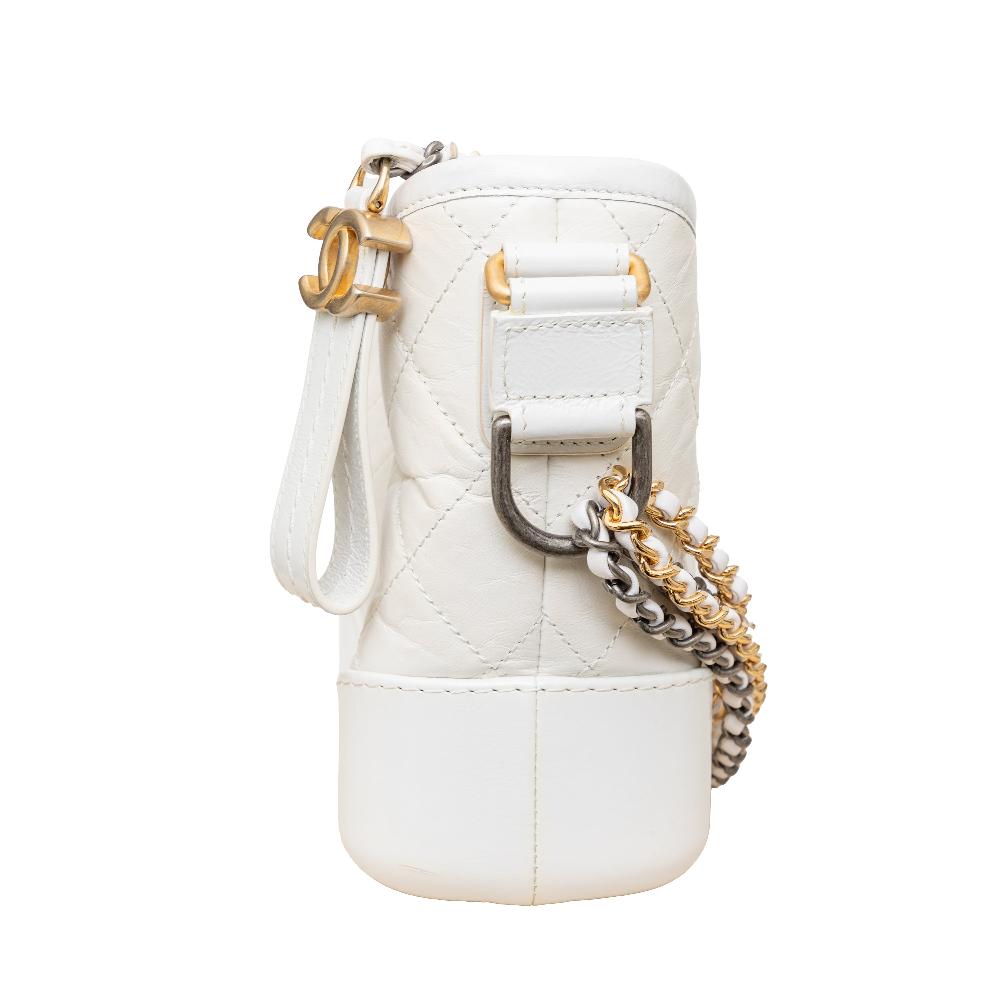 White Leather Chanel Crossbody Bag