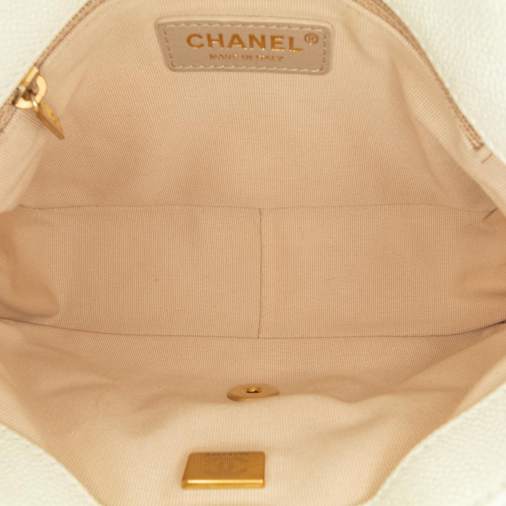 White Leather Chanel Flap Bag