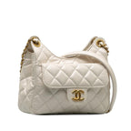 White Leather Chanel Shoulder Bag