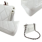 White Leather Chanel Shoulder Bag