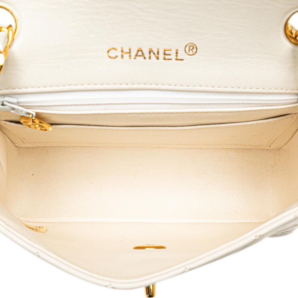White Leather Chanel Flap Bag