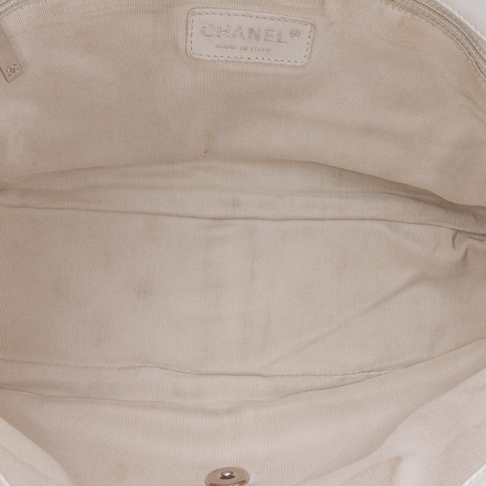 White Leather Chanel Flap Bag