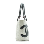 White Leather Chanel Tote