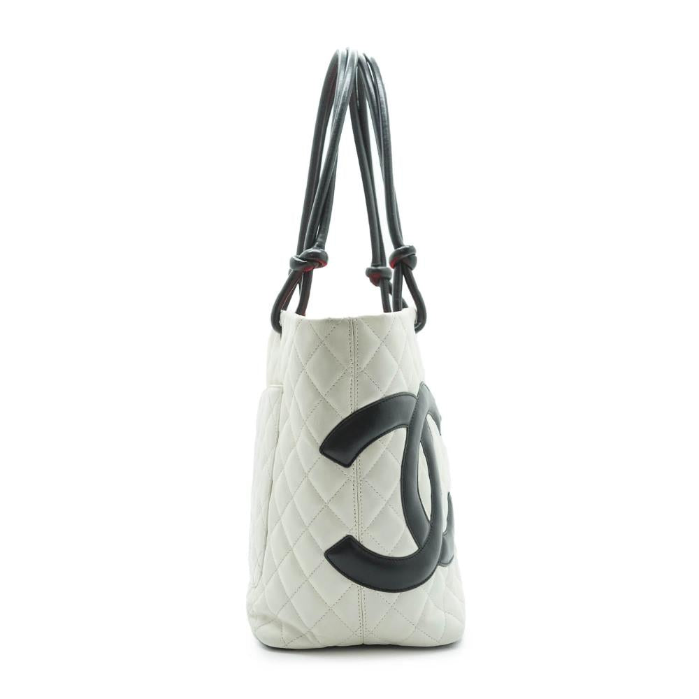 White Leather Chanel Tote