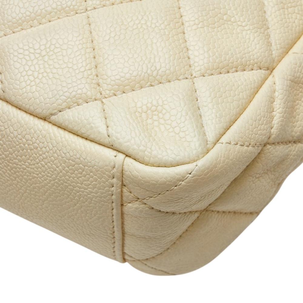White Leather Chanel Shoulder Bag