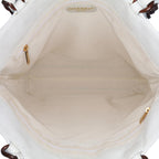 White Leather Chanel Tote