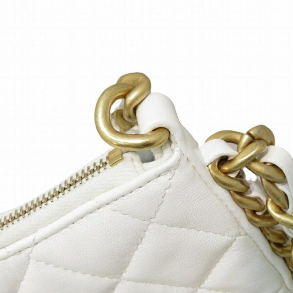 White Leather Chanel Crossbody Bag