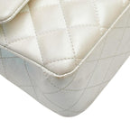 White Leather Chanel Flap Bag