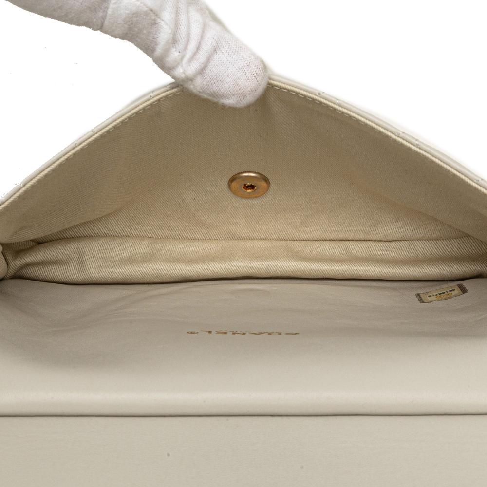 White Leather Chanel Flap Bag