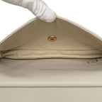 White Leather Chanel Flap Bag