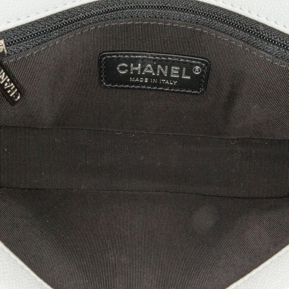 White Leather Chanel Flap Bag