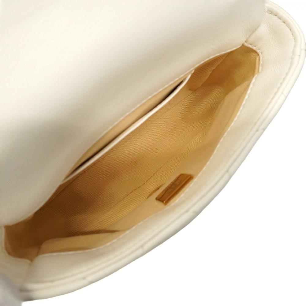 White Leather Chanel Shoulder Bag