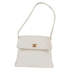 White Leather Chanel Shoulder Bag