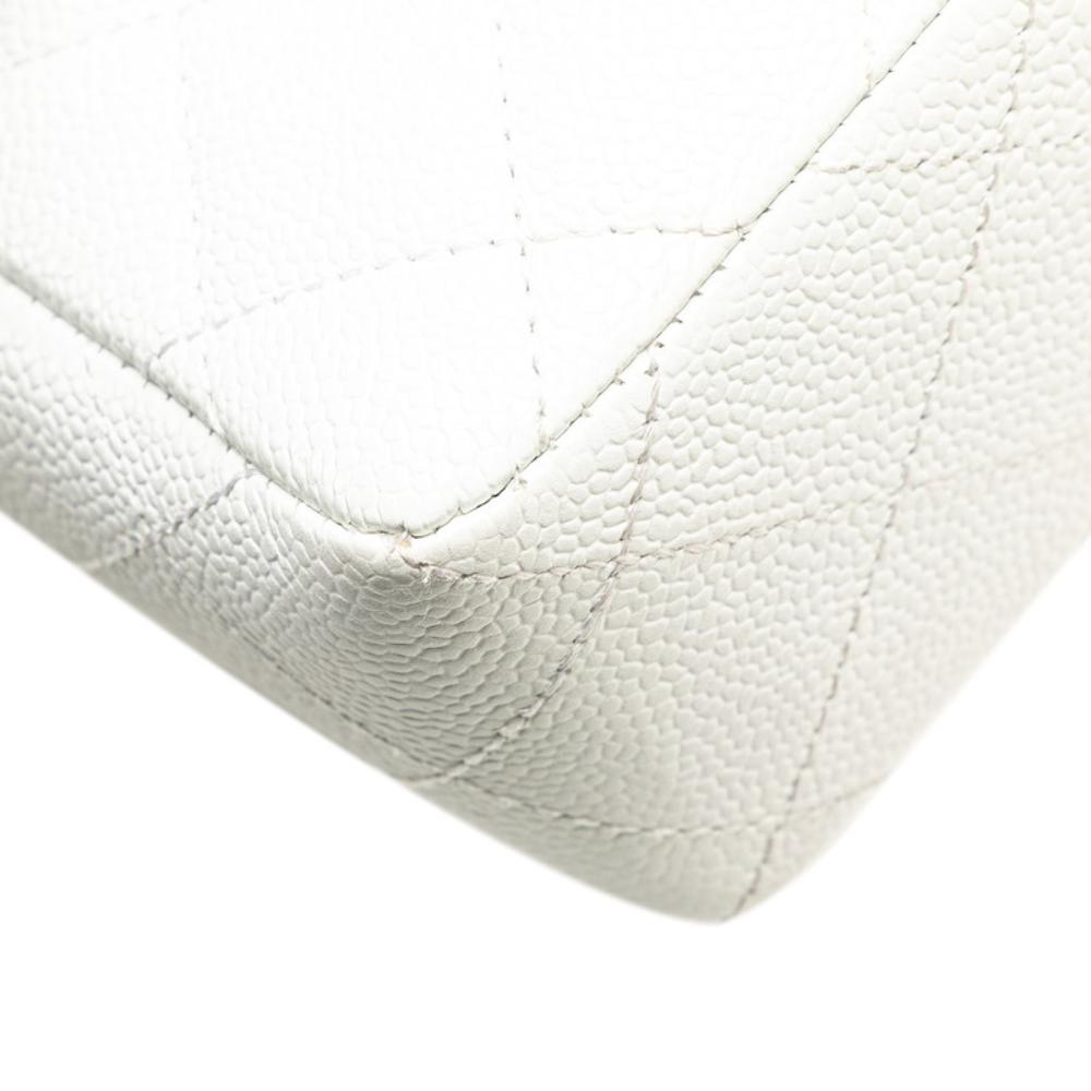 White Leather Chanel Shoulder Bag