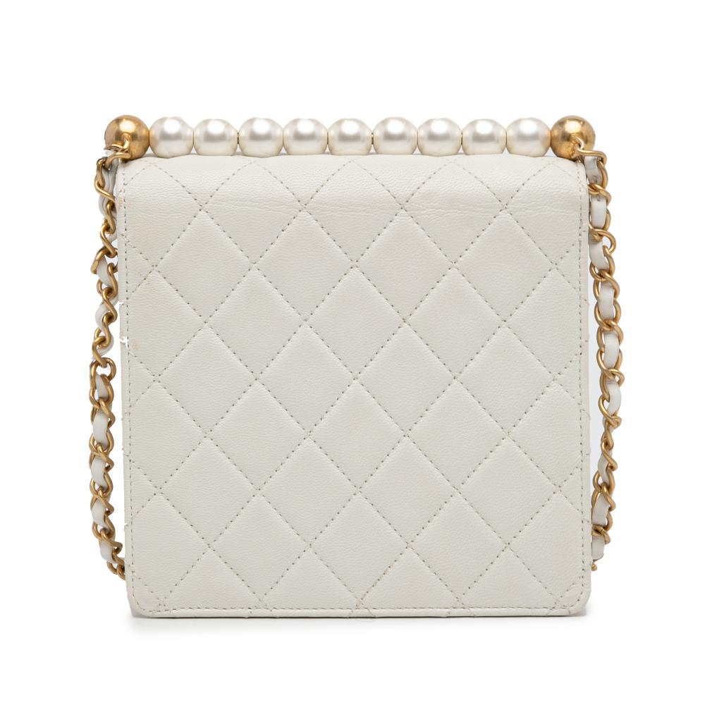 White Leather Chanel Flap Bag