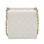 White Leather Chanel Flap Bag