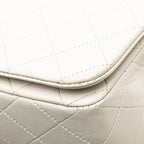White Leather Chanel Flap Bag