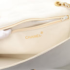 White Leather Chanel Shoulder Bag