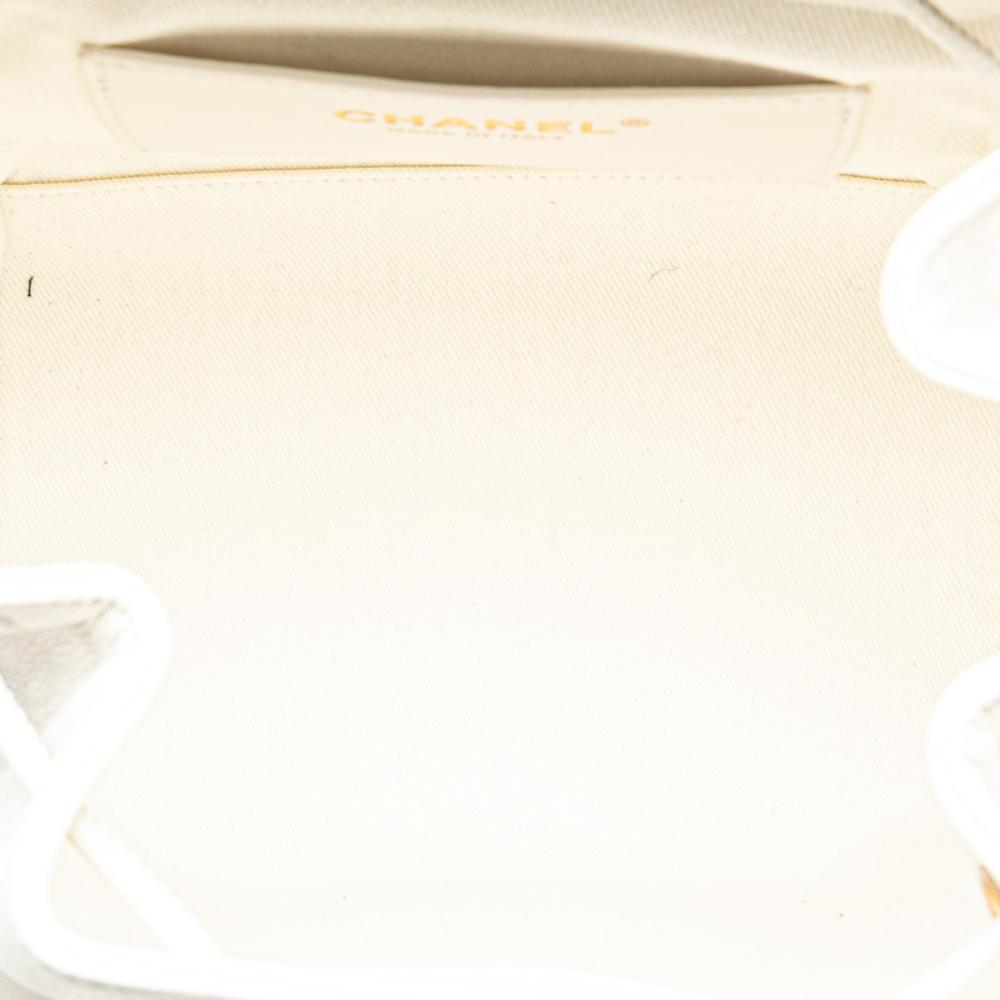 White Leather Chanel Backpack