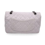 White Leather Chanel Flap Bag