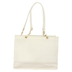 White Leather Chanel Tote