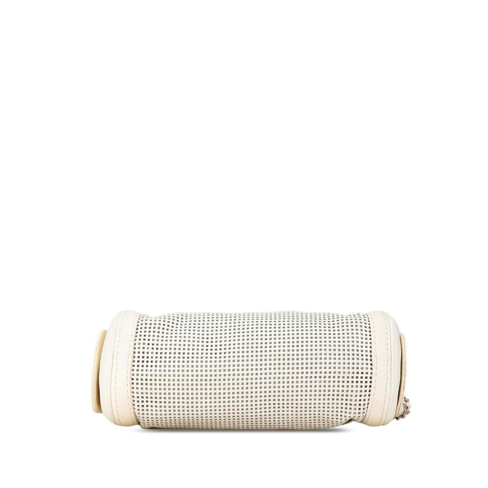 White Leather Chanel Shoulder Bag