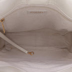 White Leather Chanel Tote