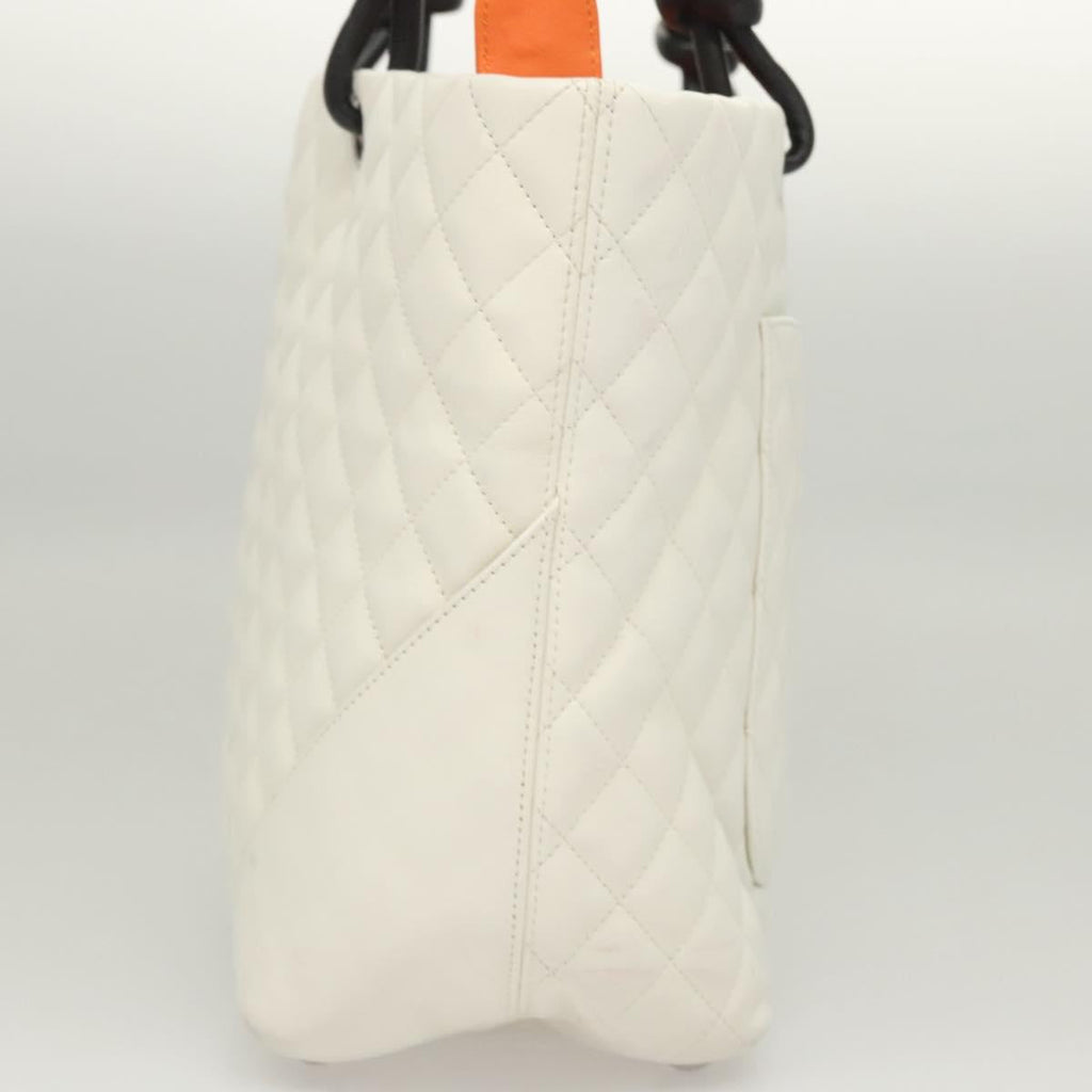 White Leather Chanel Tote