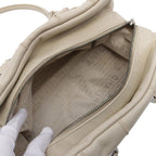 White Leather Chanel Shoulder Bag