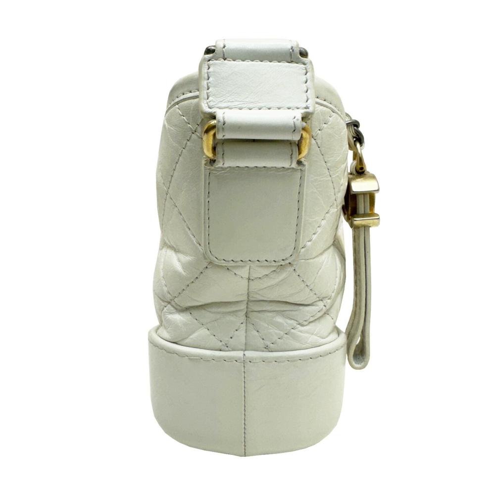 White Leather Chanel Shoulder Bag