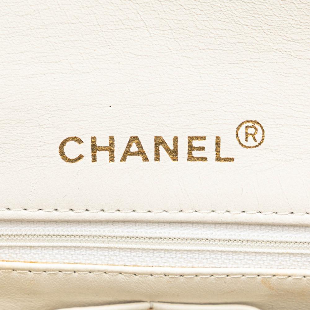 White Leather Chanel Flap Bag