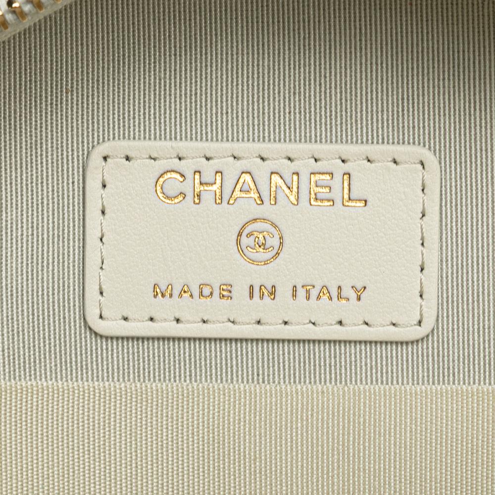 White Leather Chanel Crossbody Bag