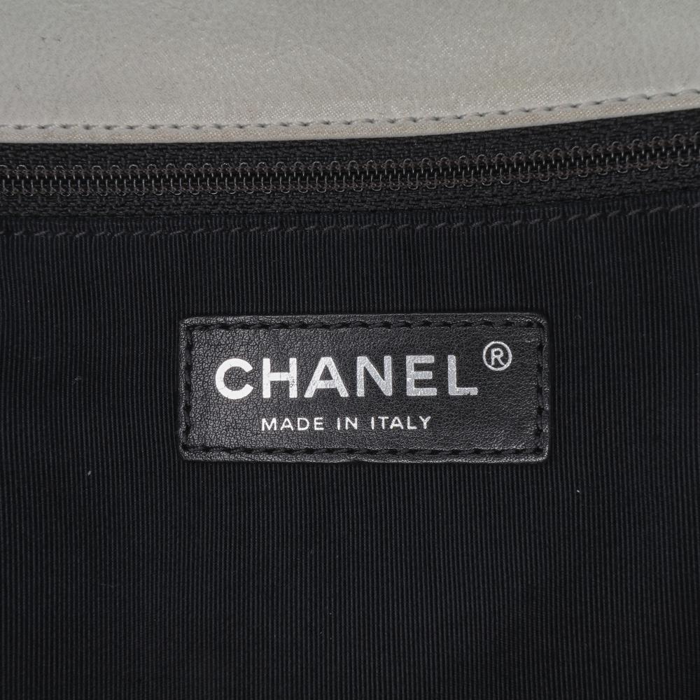 White Leather Chanel Flap Bag