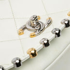 White Leather Chanel Flap Bag