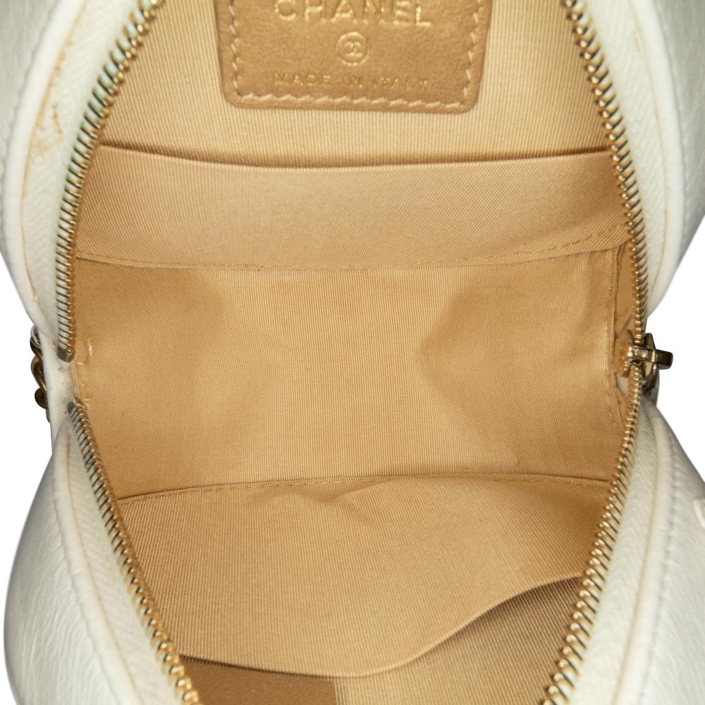 White Leather Chanel Crossbody Bag