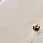 White Leather Chanel Flap Bag