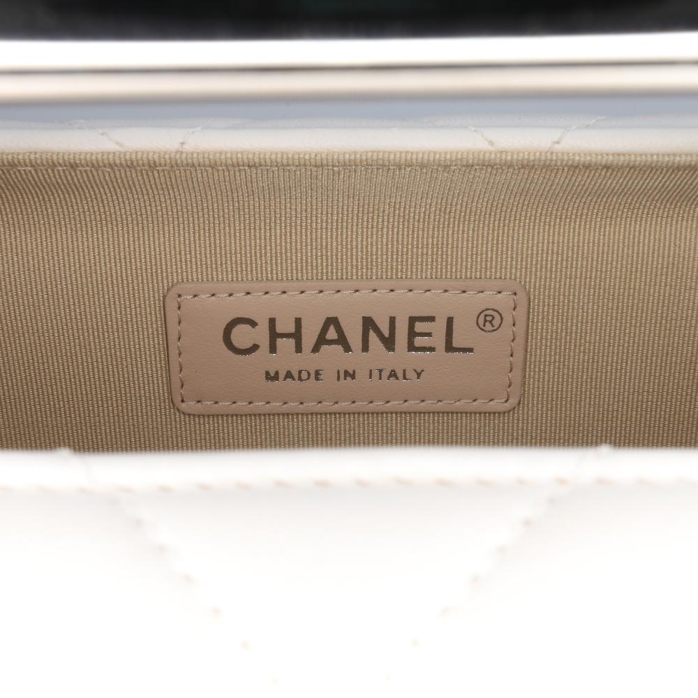 White Leather Chanel Clutch