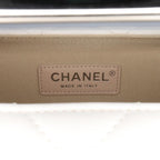White Leather Chanel Clutch