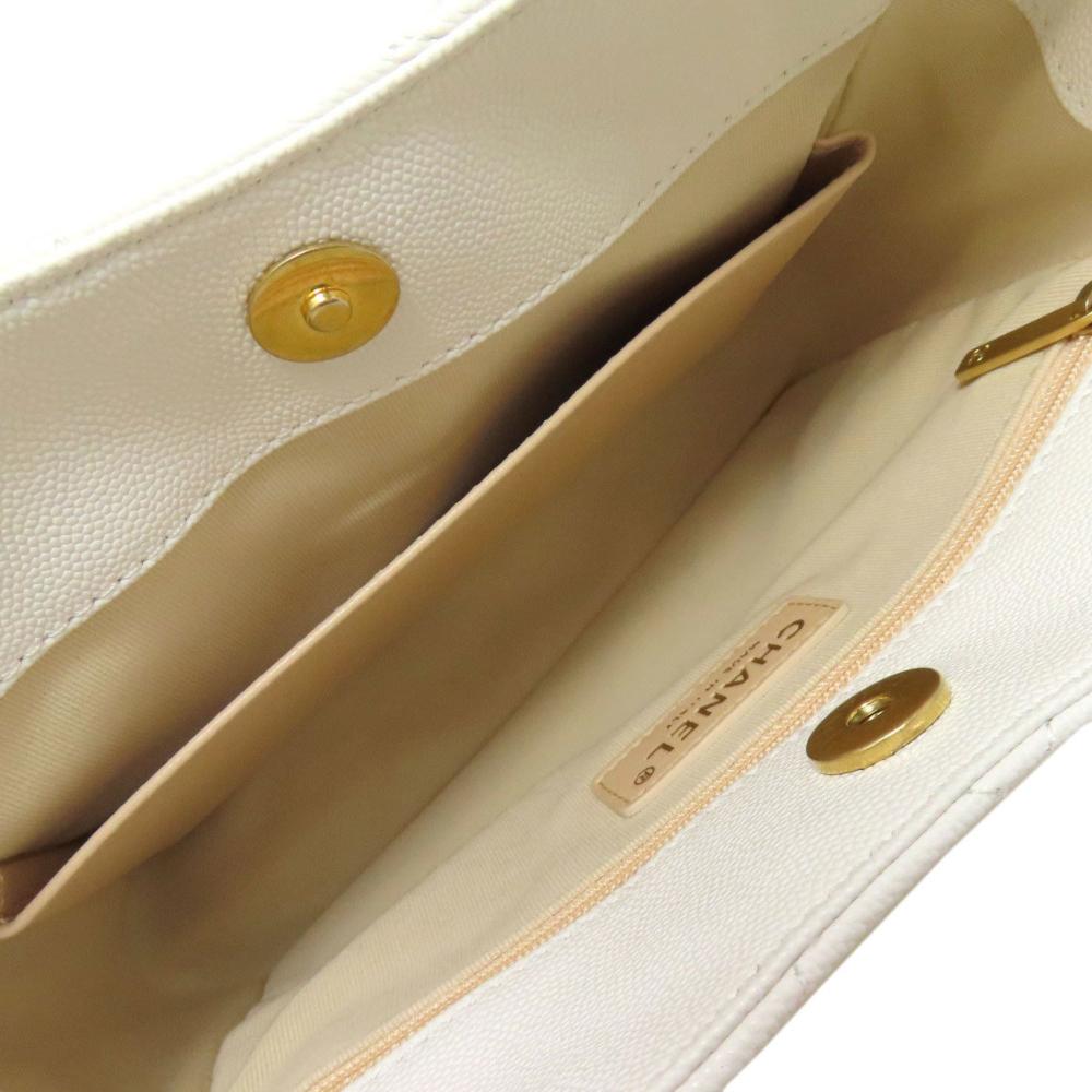 White Leather Chanel Shoulder Bag