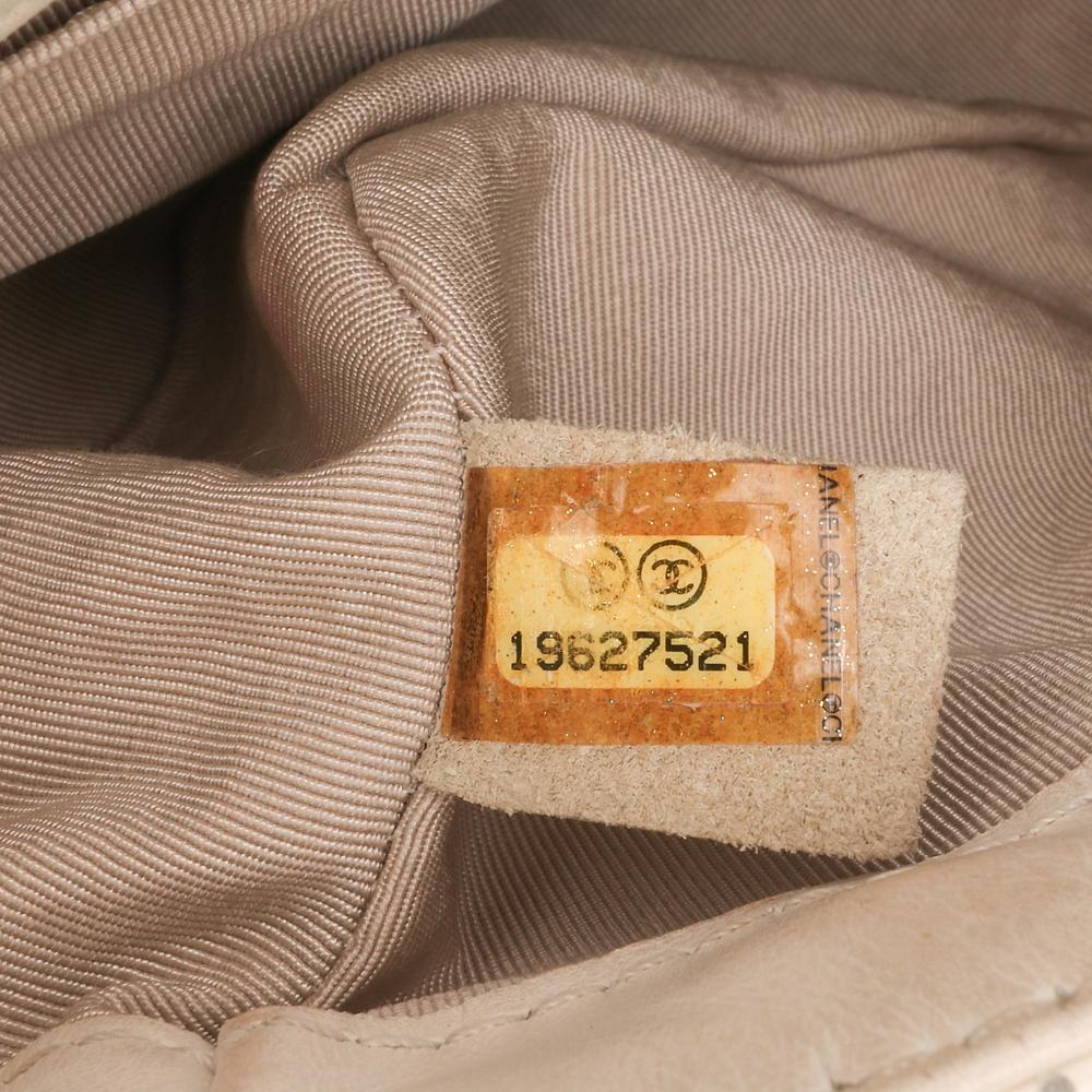 White Leather Chanel Flap Bag