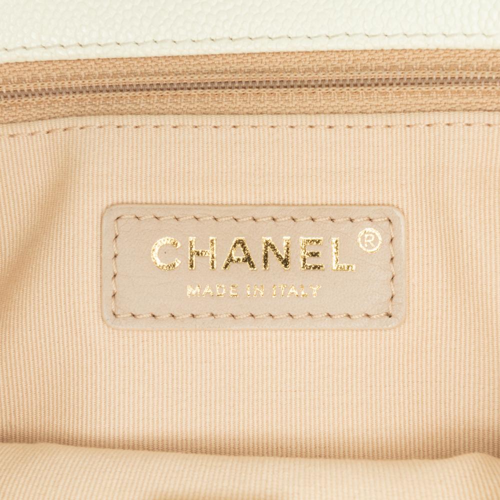 White Leather Chanel Flap Bag