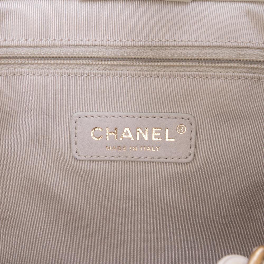 White Leather Chanel Tote