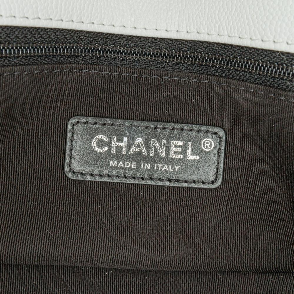 White Leather Chanel Flap Bag